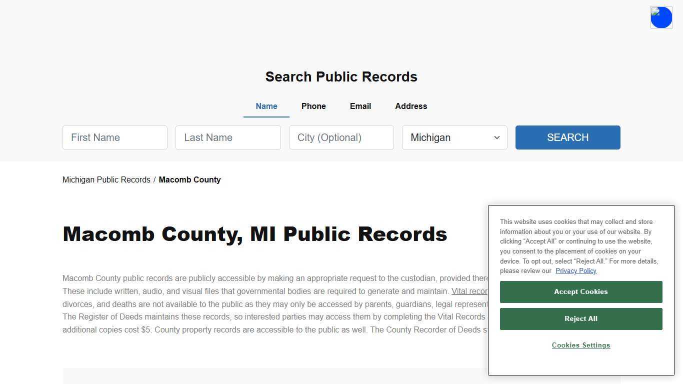 Macomb County, MI Public Court, Arrest and Inmate Records - ThePublicIndex